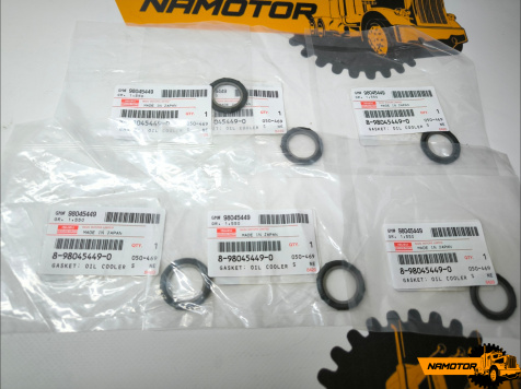Прокладка масляного охладителя, Isuzu Forward,6HK1/ 6HH1/ 6HE1/ 6HL1. 8-98045-449-0. 8980454490. ISUZU ORIGINAL